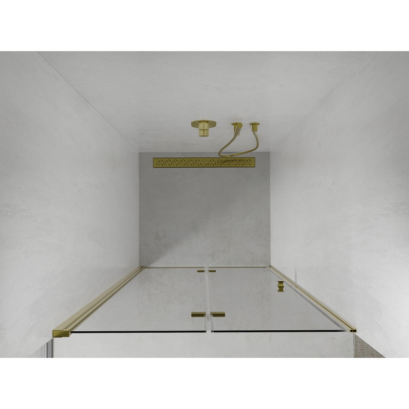 Mexen Lima folding shower door 100 cm, transparent, gold - 856-100-000-50-00