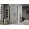 Mexen Lima folding shower door 100 cm, transparent, gold - 856-100-000-50-00
