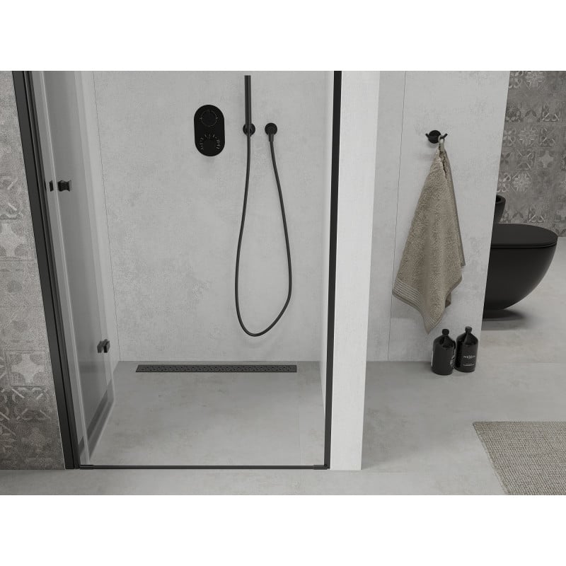 Mexen Lima folding shower door 70 cm, transparent, black - 856-070-000-70-00