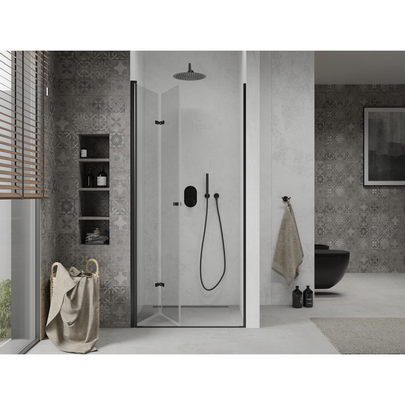 Mexen Lima faltbare Duschwand 70 cm, transparent, schwarz - 856-070-000-70-00