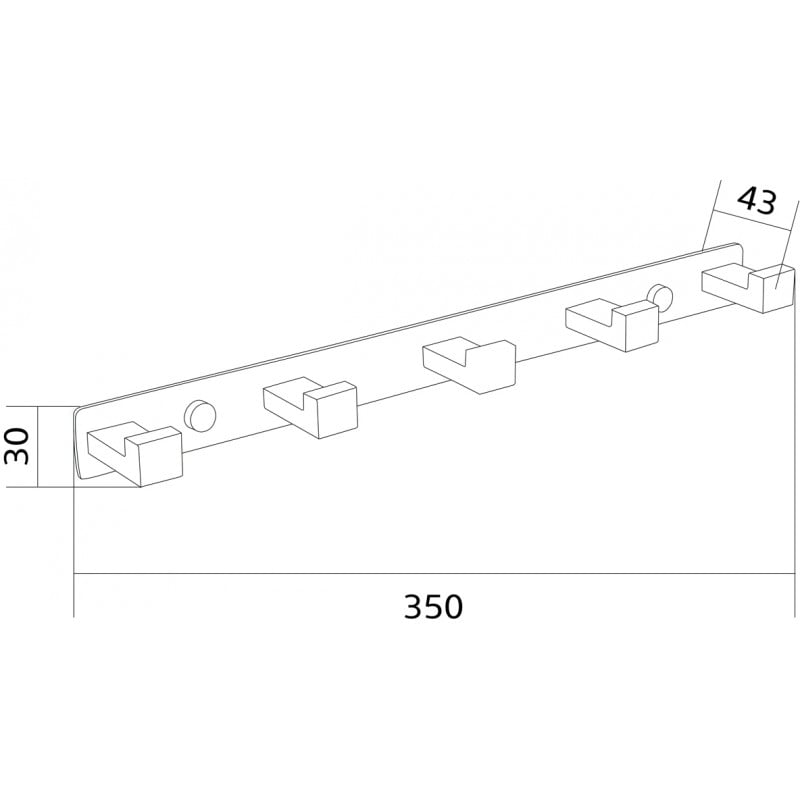 Mexen gancho para toalla con cinco soportes, cromo - 709265-00