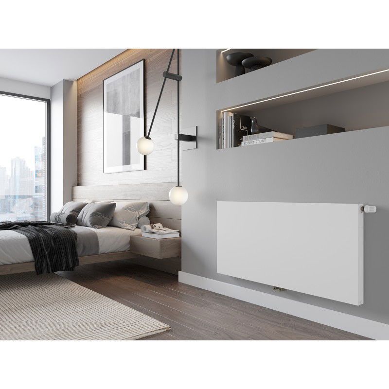 Mexen Flat CCF11 plaatradiator 400 x 1200 mm, middenonderaansluiting, 667 W, wit - W6C11F-040-120-00