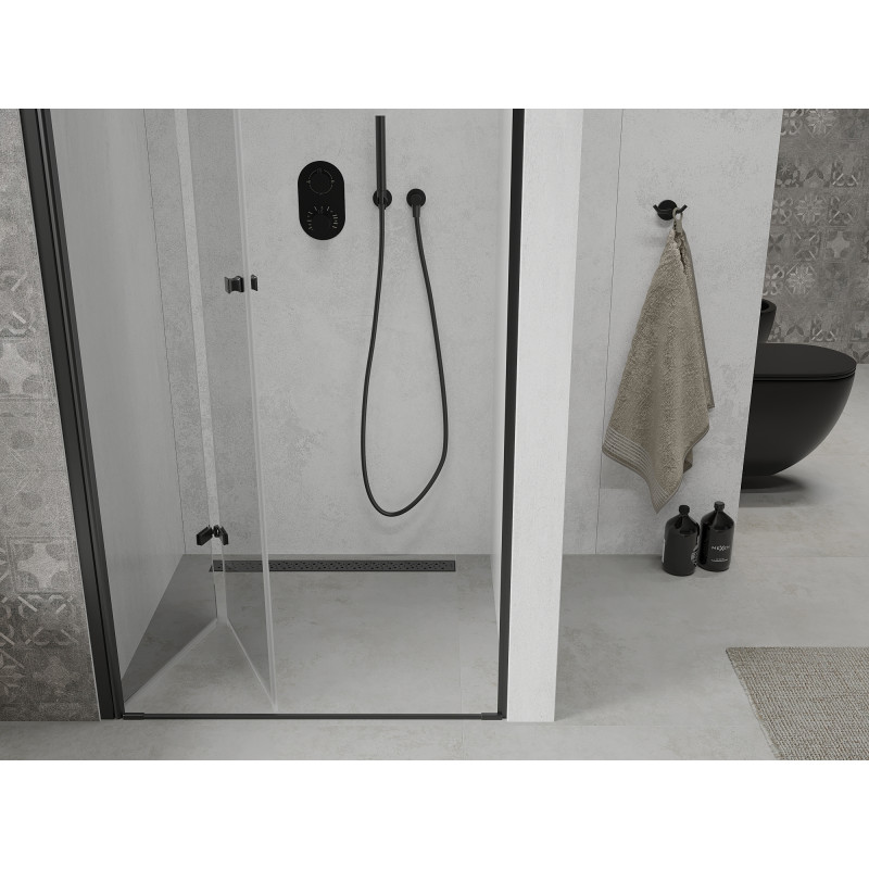 Mexen Lima porte de douche pivotante 100 cm, transparente, noire - 856-100-000-70-00
