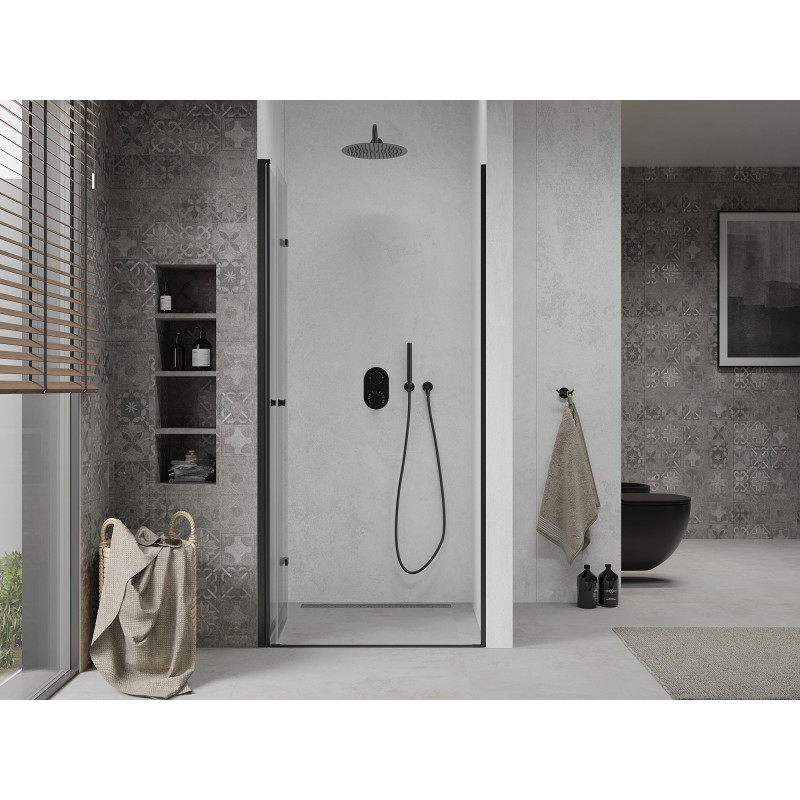 Mexen Lima sklopiva tuš vrata 110 cm, prozirna, crna - 856-110-000-70-00