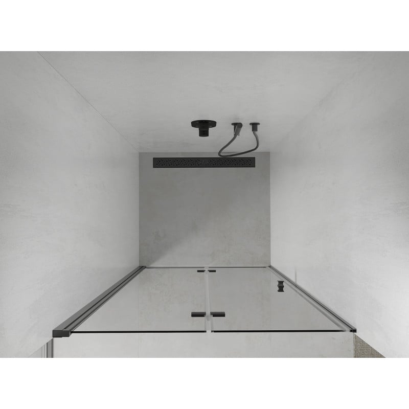 Mexen Lima drzwi prysznicowe składane 110 cm, transparent, czarne - 856-110-000-70-00