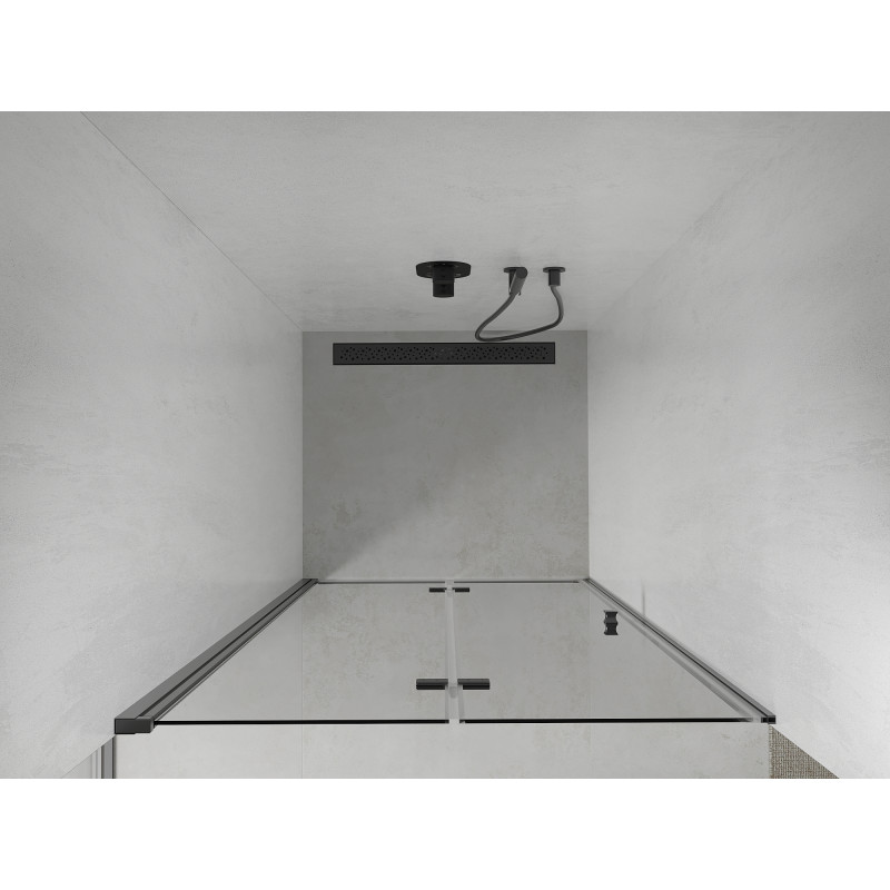 Mexen Lima faltbare Duschabtrennung 110 cm, transparent, schwarz - 856-110-000-70-00
