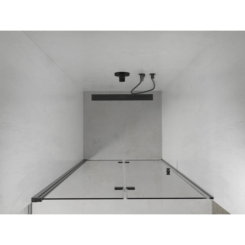 Mexen Lima folding shower door 110 cm, transparent, black - 856-110-000-70-00