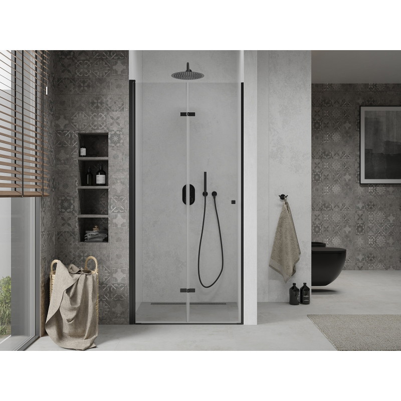 Mexen Lima folding shower door 110 cm, transparent, black - 856-110-000-70-00