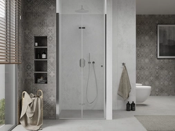 Mexen Lima porta de chuveiro dobrável 75 cm, transparente, cromo - 856-075-000-01-00