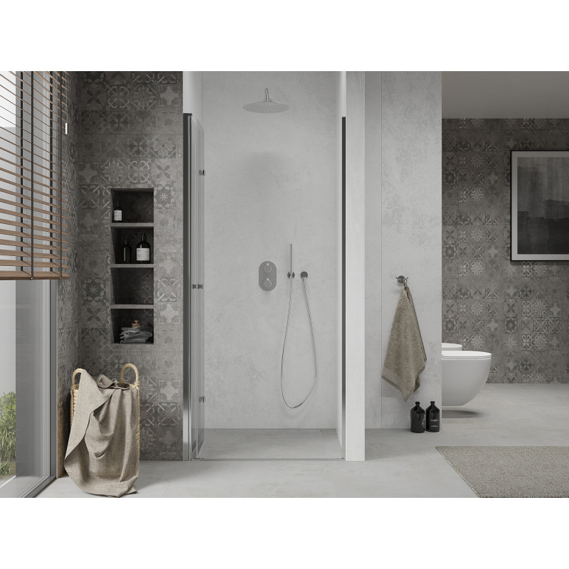 Mexen Lima puerta de ducha plegable de 75 cm, transparente, cromo - 856-075-000-01-00