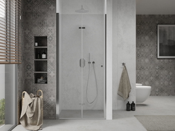 Mexen Lima folding shower door 80 cm, transparent, chrome - 856-080-000-01-00