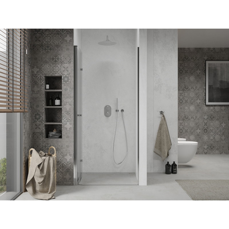 Mexen Lima kokkupandavad dušiuksed 85 cm, läbipaistev, kroom - 856-085-000-01-00