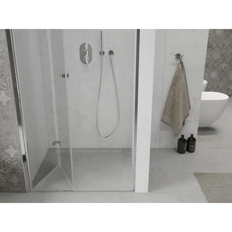 Mexen Lima kokkupandavad dušiuksed 85 cm, läbipaistev, kroom - 856-085-000-01-00