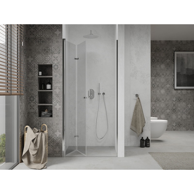 Mexen Lima kokkupandavad dušiuksed 85 cm, läbipaistev, kroom - 856-085-000-01-00