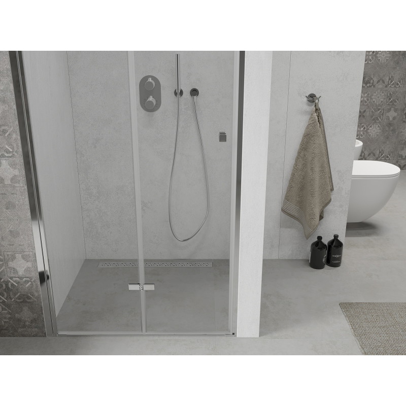 Mexen Lima kokkupandavad dušiuksed 85 cm, läbipaistev, kroom - 856-085-000-01-00