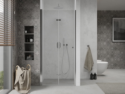 Mexen Lima zložljiva tuš vrata 85 cm, prozorna, krom - 856-085-000-01-00