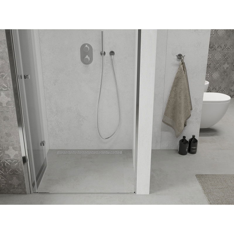 Mexen Lima klappbar Duschdier 90 cm, transparent, Chrom - 856-090-000-01-00