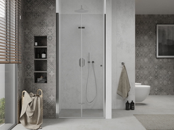 Mexen Lima vikbara duschdörrar 115 cm, transparent, krom - 856-115-000-01-00