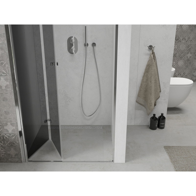 Mexen Lima folding shower doors 120 cm, graphite, chrome - 856-120-000-01-40