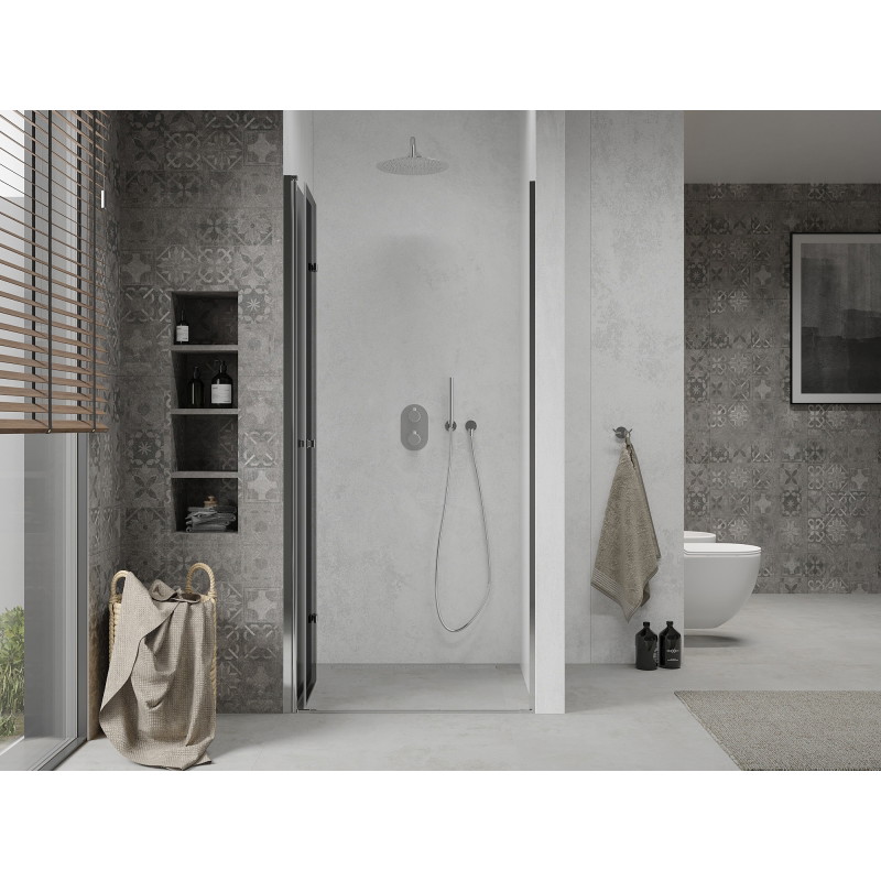 Mexen Lima folding shower doors 120 cm, graphite, chrome - 856-120-000-01-40