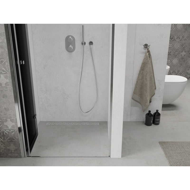 Mexen Lima 120 cm folding shower door, graphite, chrome - 856-120-000-01-40