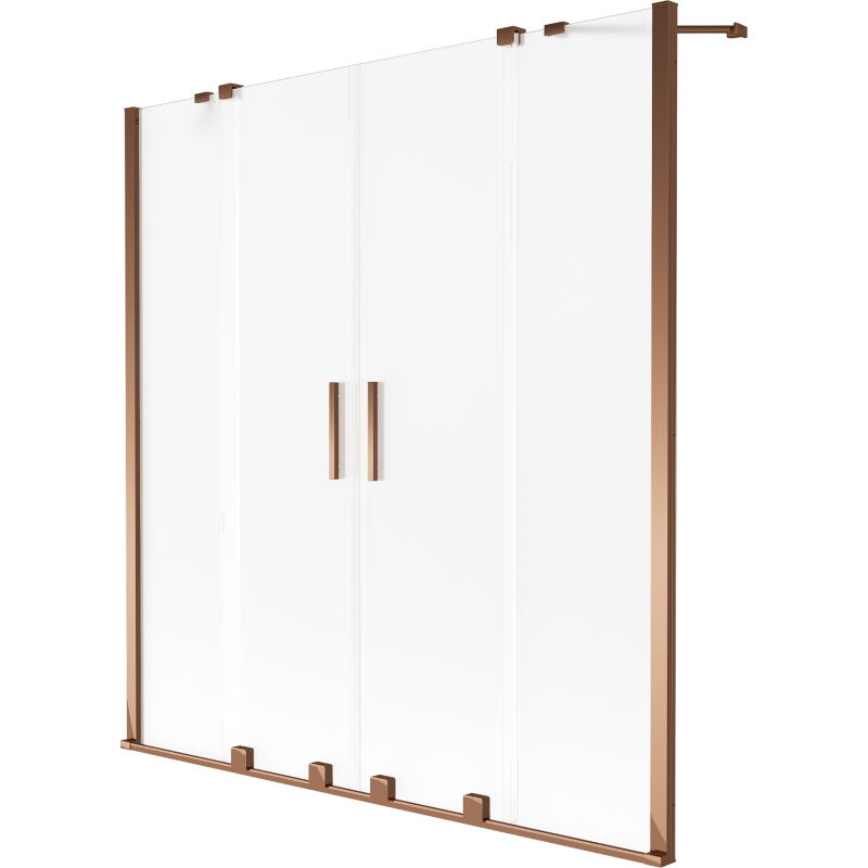 Mexen Velar Duo Badewannenabtrennung 2-flügelig Schiebbar 140 x 150 cm, Matt, Roségold - 896-140-000-32-60