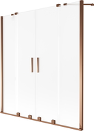 Mexen Velar Duo Duschwand zwei-flügelig verschiebbar 140 x 150 cm, frostig, rosa Gold - 896-140-000-32-60