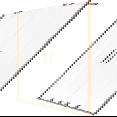 Mexen Velar Duo Duschschutz 2-Fligel Schiebetür 140 x 150 cm, Matglas, gebürstet Koffer - 896-140-000-32-65