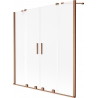 Mexen Velar Duo parawan nawannowy 2-skrzydłowy rozsuwany 140 x 150 cm, szron, miedź szczotkowana - 896-140-000-32-65