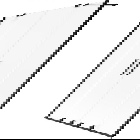 Mexen Velar Duo badkarsvägg 2-delad skjutbar 140 x 150 cm, frostad, svart - 896-140-000-32-70