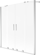 Mexen Velar Duo duschskärm 2-delad skjutbar 160 x 150 cm, frost, krom - 896-160-000-32-01