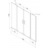 Mexen Velar Duo kahe tiivaga vanniseina 160 x 150 cm, härmas, valge - 896-160-000-32-20