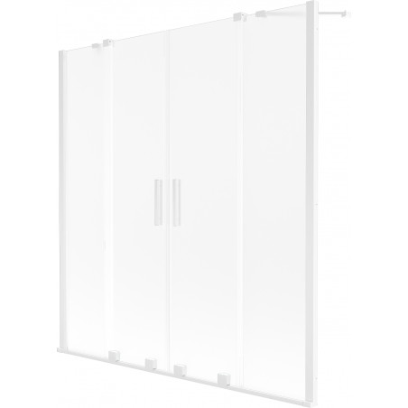 Mexen Velar Duo kahe tiivaga vanniseina 160 x 150 cm, härmas, valge - 896-160-000-32-20