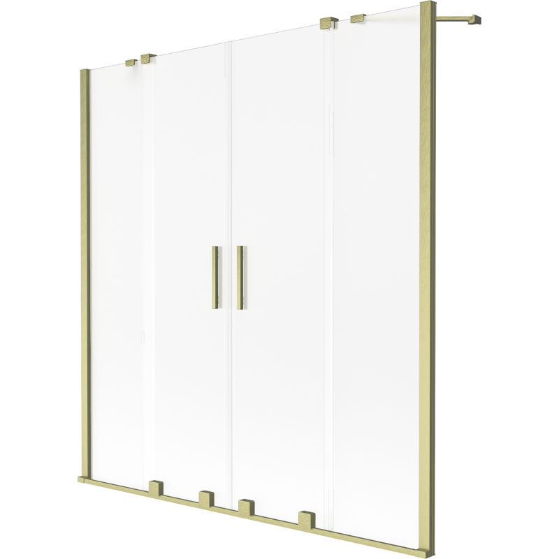 Mexen Velar Duo Badewannen-Falttür 2-flügelig, 160 x 150 cm, satiniert, gebürstetes Gold - 896-160-000-32-55