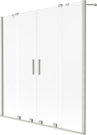 Mexen Velar Duo vannitoakapid 2 tiivaga, lükatav 160 x 150 cm, härmatatud, harjatud nikkel - 896-160-000-32-97