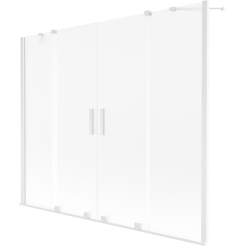 Mexen Velar Duo Duschabtrennung 2-flügelig verschiebbar 170 x 150 cm, Frost, Weiß - 896-170-000-32-20