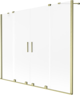 Mexen Velar Duo parawan nawannowy 2-skrzydłowy rozsuwany 170 x 150 cm, szron, złoty szczotkowany - 896-170-000-32-55