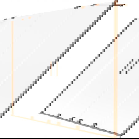 Mexen Velar Duo badwand scherm 2-delig verschuifbaar 170 x 150 cm, ijs, geborsteld koper - 896-170-000-32-65