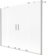 Mexen Velar Duo dvostruki klizni paravan za kadu 170 x 150 cm, matirano staklo, brušeni nikal - 896-170-000-32-97