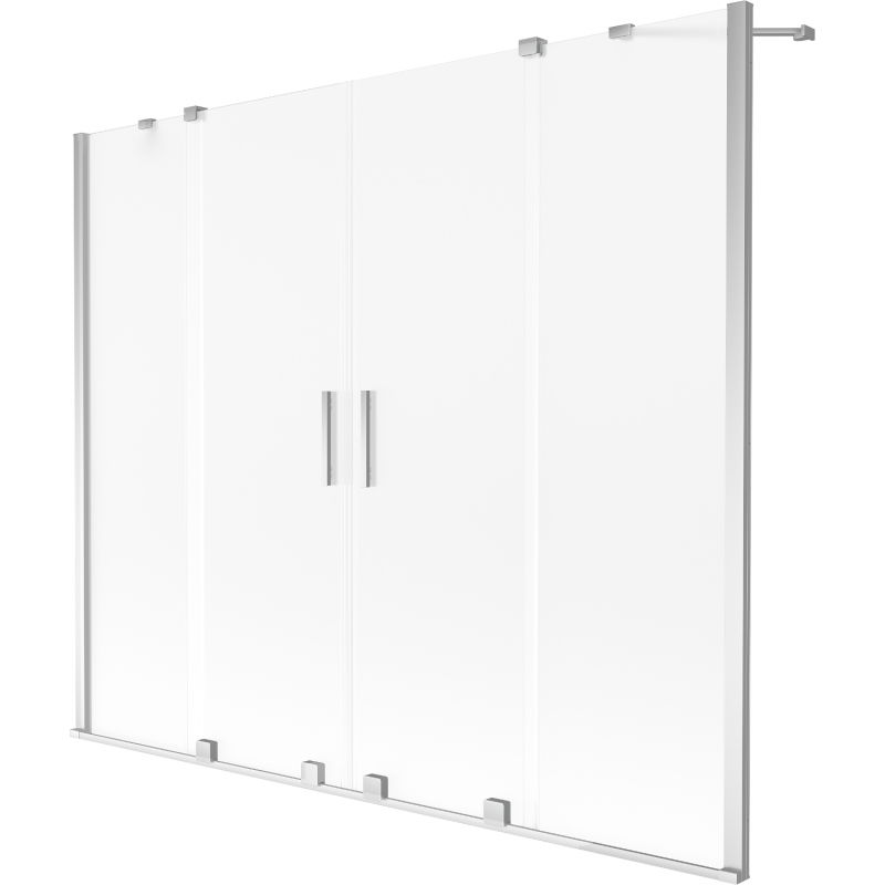 Mexen Velar Duo Duschwand 2-flügelig, schiebbar 190 x 150 cm, matt, chrom - 896-190-000-32-01