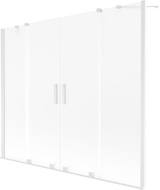 Mexen Velar Duo paroi de baignoire à 2 panneaux coulissants 190 x 150 cm, givré, blanc - 896-190-000-32-20