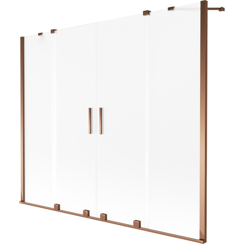 Mexen Velar Duo kahetasandiline vanniparavan, 2-osaline, liigutatav 190 x 150 cm, härmas, roosa kuld - 896-190-000-32-60