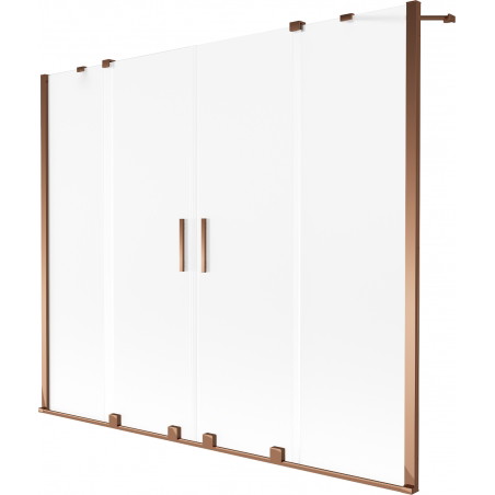 Mexen Velar Duo kahetasandiline vanniparavan, 2-osaline, liigutatav 190 x 150 cm, härmas, roosa kuld - 896-190-000-32-60