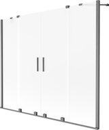 Mexen Velar Duo badwandpaneel 2-delige schuifbare 190 x 150 cm, matglas, geborsteld gun grijs - 896-190-000-32-66