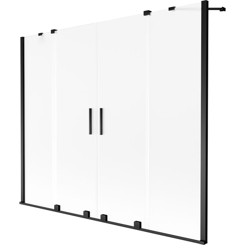 Mexen Velar Duo Badewannenabtrennung 2-flügelig verschiebbar 190 x 150 cm, matt, schwarz - 896-190-000-32-70