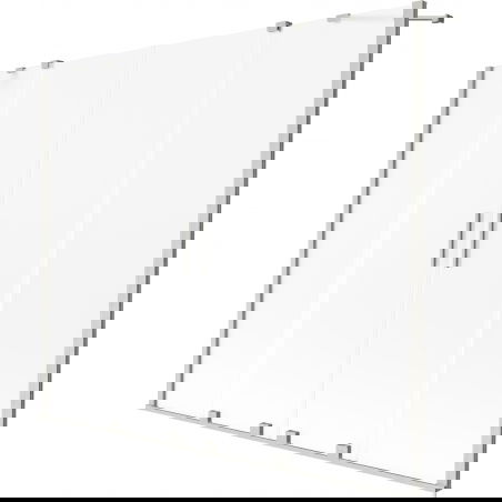 Mexen Velar Duo badwand scherm 2-delig schuifbaar 190 x 150 cm, ijsbloem, geborsteld nikkel - 896-190-000-32-97
