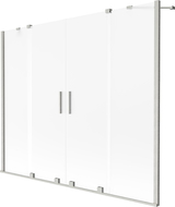 Mexen Velar Duo Badewannenfaltwand 2-flügelig verschiebbar 190 x 150 cm, Eis, gebürstetes Nickel - 896-190-000-32-97