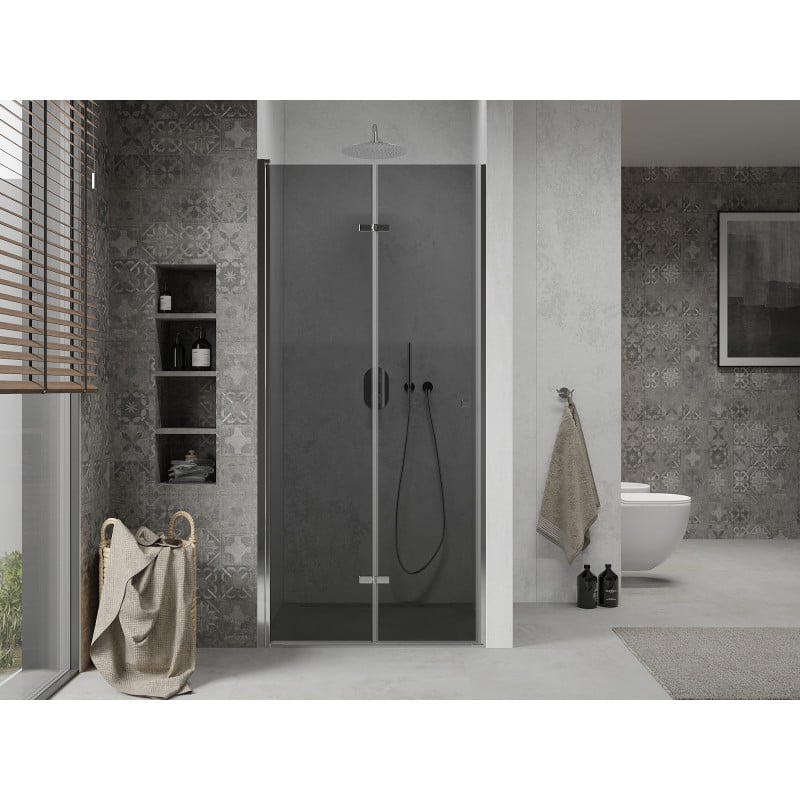 Mexen Lima 70 cm folding shower door, graphite, chrome - 856-070-000-01-40
