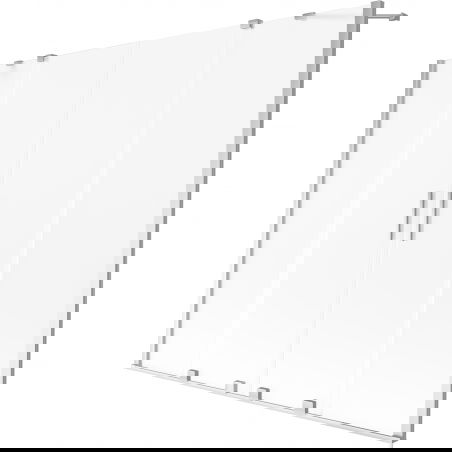 Mexen Velar Duo Badewannenfaltwand, 2-flügelig, schiebbar, 200 x 150 cm, Milchglas, Chrom - 896-200-000-32-01