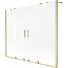Mexen Velar Duo Duschabtrennung, 2-flügelig, verschiebbar, 200 x 150 cm, satiniert, gebürstet gold - 896-200-000-32-55
